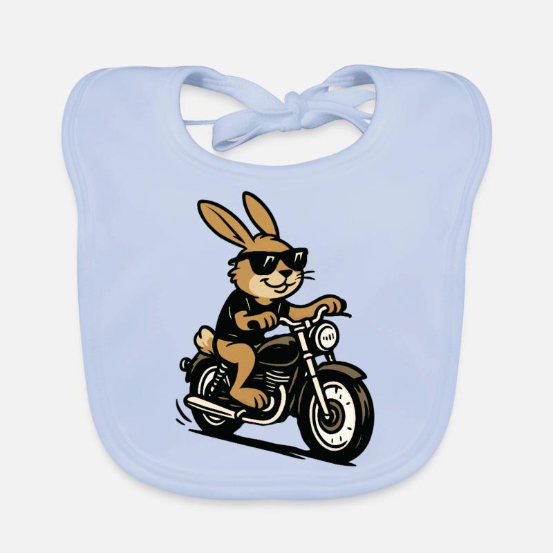 Rabbit Biker Organic Baby Bibs