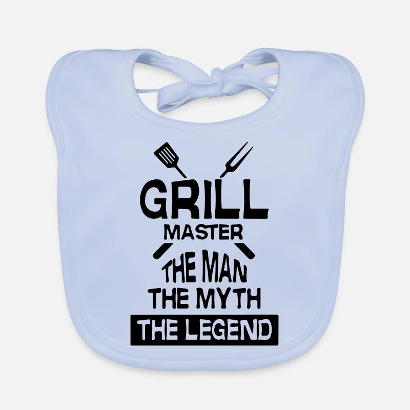 Grillmeister der Mann der Mythos die Legende Baby Bio-Lätzchen
