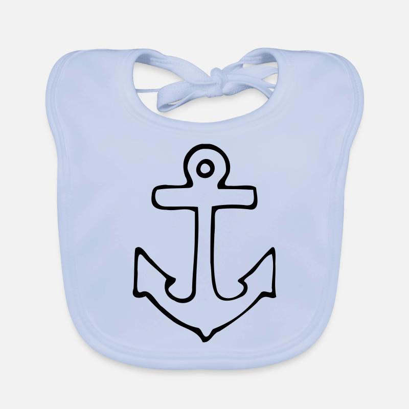 Anchor - Bavoir bio Bébé - bleu ciel