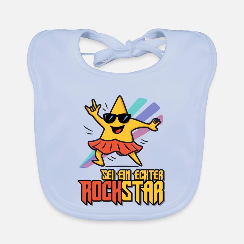 Sei ein echter Rock-Star Lustiges Stern Shirt Baby Bio-Lätzchen