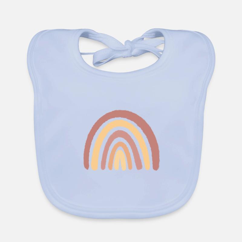 Boho rainbow - Bavoir bio Bébé - bleu ciel