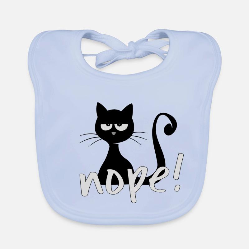 grumpy nope cat schwarze Katze Nö Lustig Geschenk Baby Bio-Lätzchen