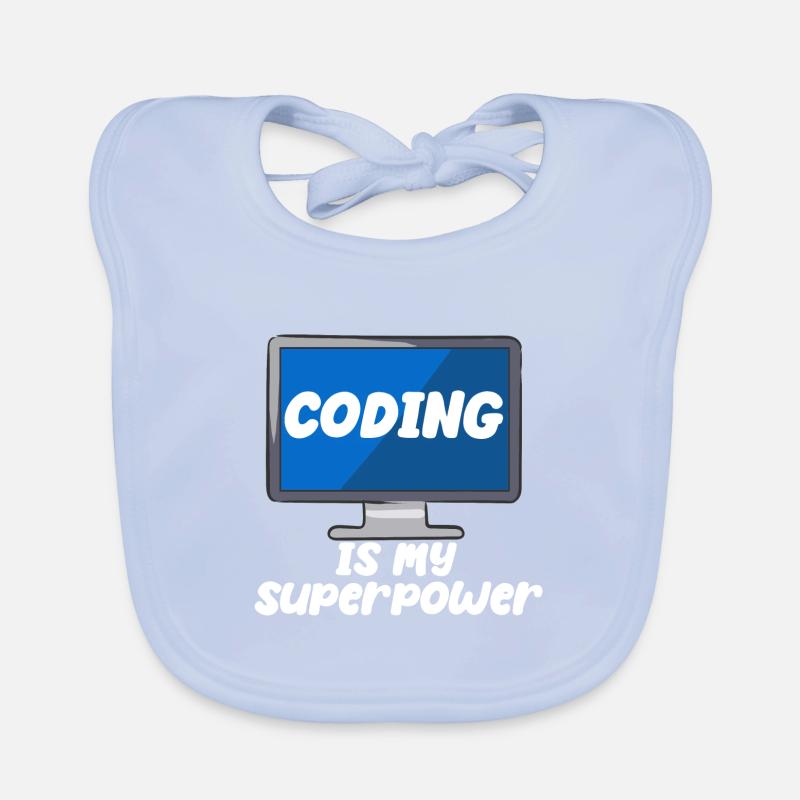 Coding Is My Superpower - Baby Bio-Lätzchen - sky Blue