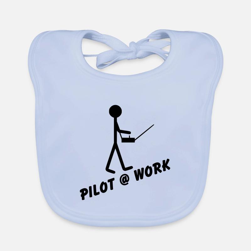 Pilot @ Work - Baby Bio-Lätzchen - sky Blue
