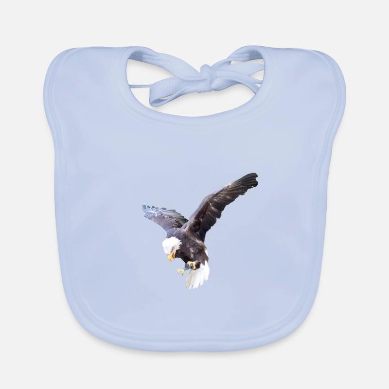 Gift idea Bald Eagle flying Photo Eagle Organic Baby Bibs