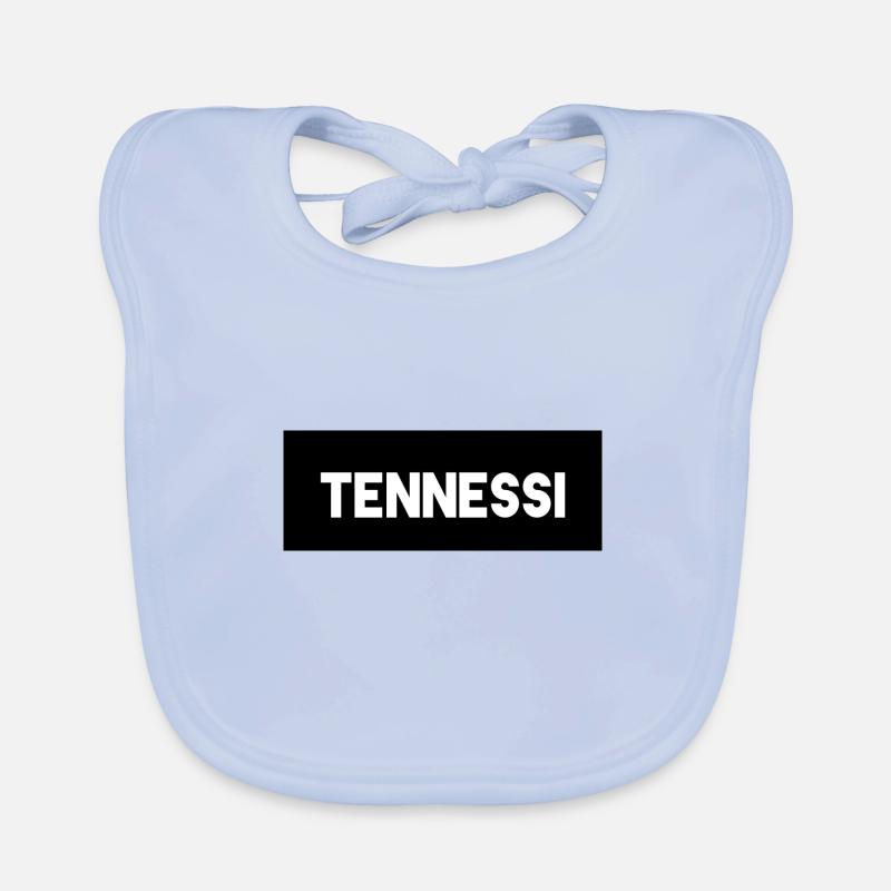 Tennessi discret - Bavoir bio Bébé - bleu ciel