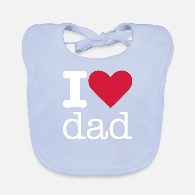 I Love Dad - Baby Bio-Lätzchen - sky Blue