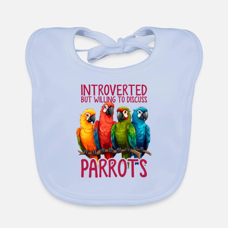 Drôle introverti Quaker Perroquet Moine Perruche Oiseau Bavoir bio Bébé