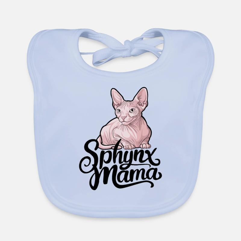 Chat Sphynx Drôle Kitty Mama Sans Poils, Sans Poils Bavoir bio Bébé