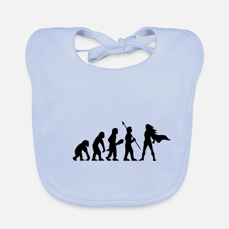 Evolution Superheldin Heldin Power Girl Geschenk Baby Bio-Lätzchen