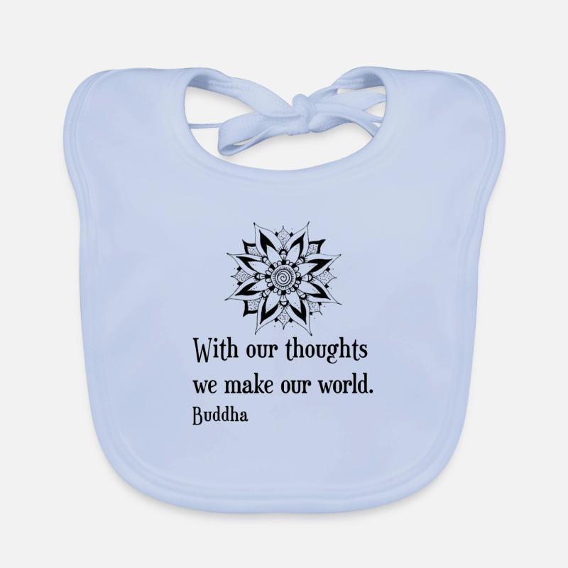 With our thoughts we make our world.Buddha schwarz Baby Bio-Lätzchen