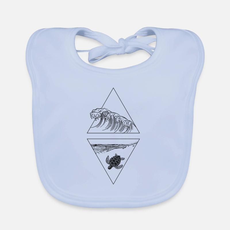 Triangle Wave Turtle Bavoir bio Bébé