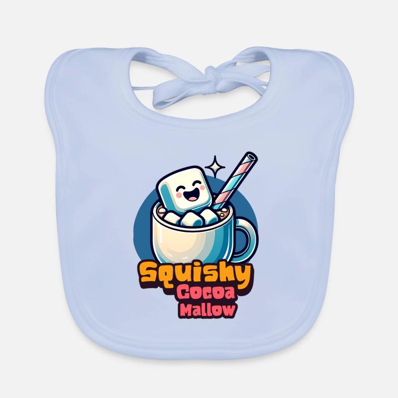 Sweet Marshmallow Cup with Cocoa and Straw Organic Baby Bibs