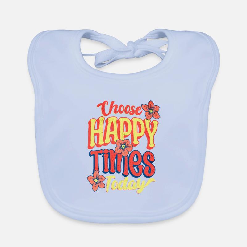 Schöne Zeit Spruch Retro Blumen Look Baby Bio-Lätzchen
