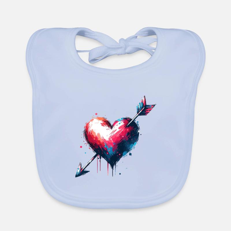 Heart Art with Arrow Lovingly Organic Baby Bibs