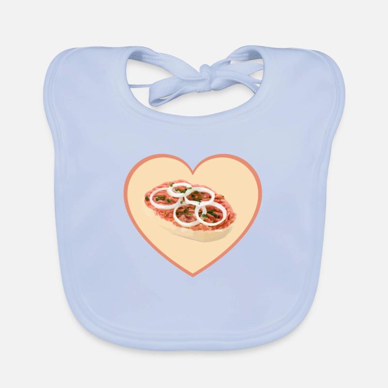 Mettbrötchen Herz Mett Hack Valentinstag Geschenk Baby Bio-Lätzchen