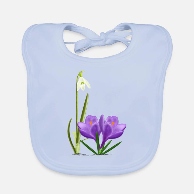 Perce-neige et crocus, printemps Bavoir bio Bébé