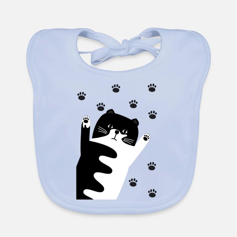 Chat noir et blanc Bavoir bio Bébé