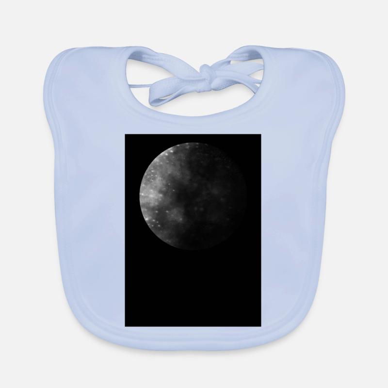 Moon, black background Organic Baby Bibs