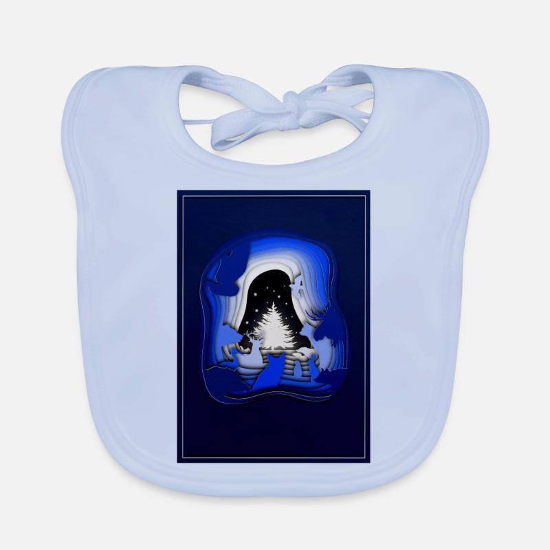 Noël en forêt en style silhouette Bavoir bio Bébé