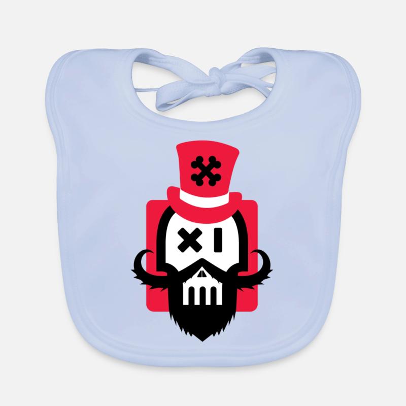 Bartschädel rot Baby Bio-Lätzchen