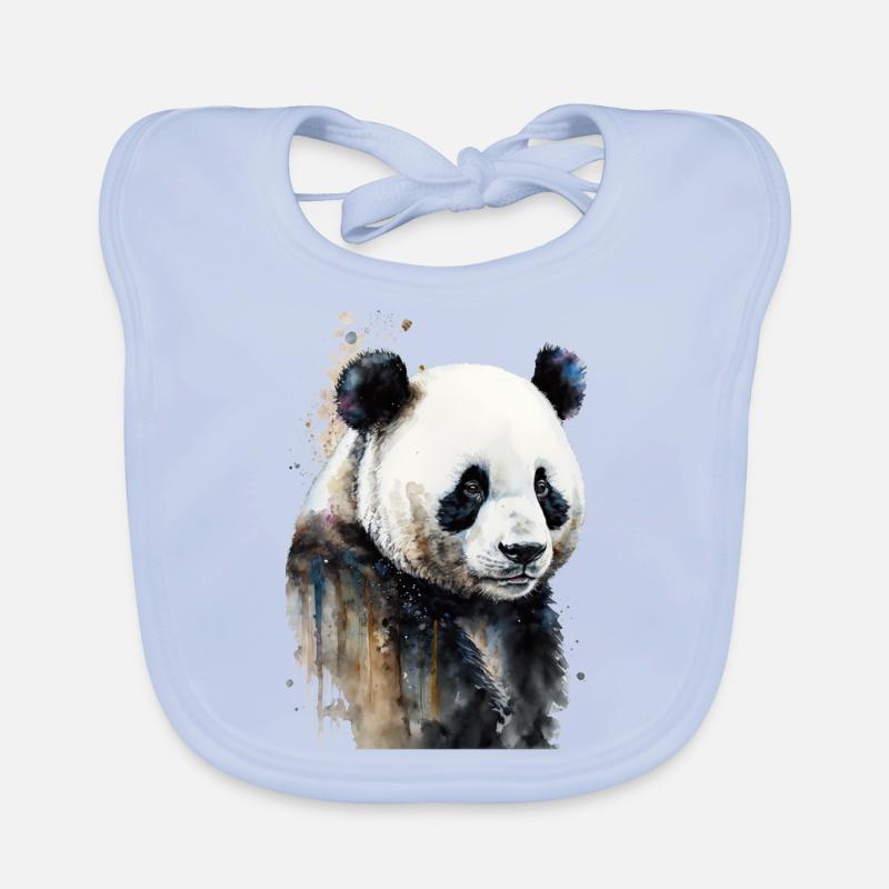 Panda Wasserfarben Baby Bio-Lätzchen