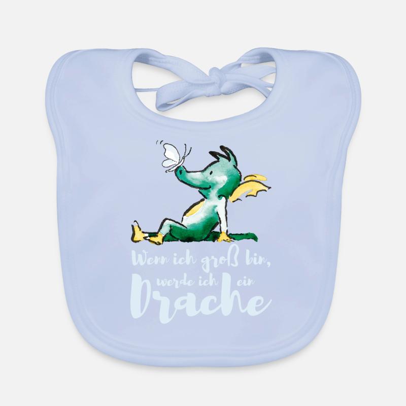 TABALUGA Wenn Ich Groß Bin, Werde Ich Ein Drache - Baby Bio-Lätzchen - sky Blue