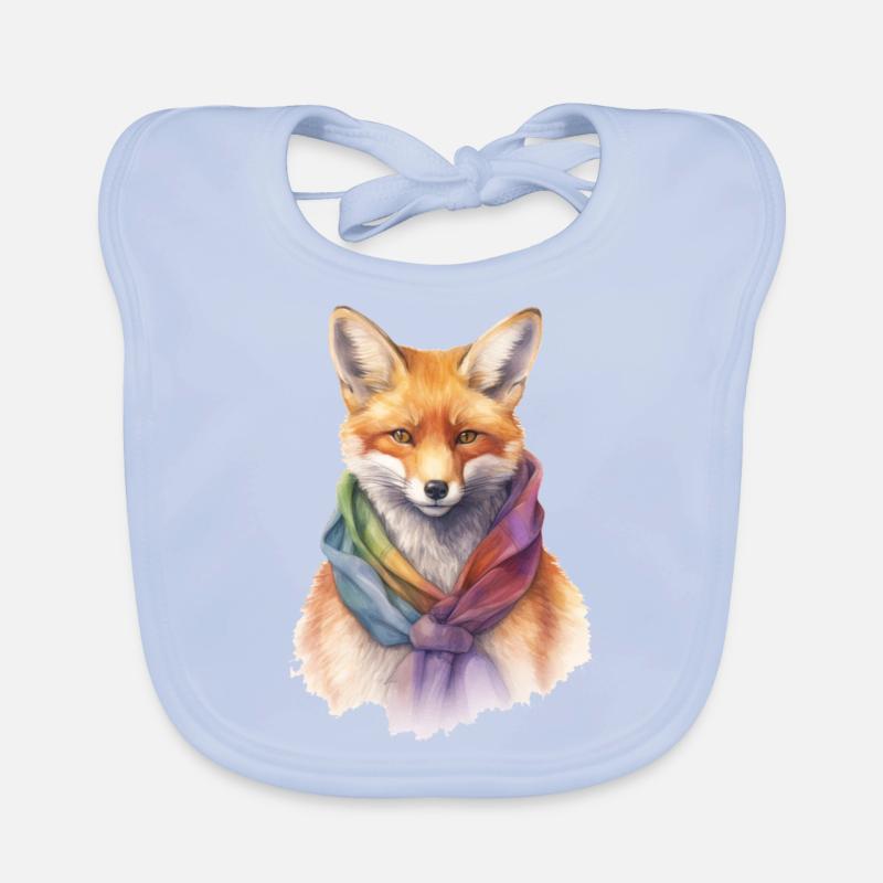 Fuchs mit Schal Baby Bio-Lätzchen