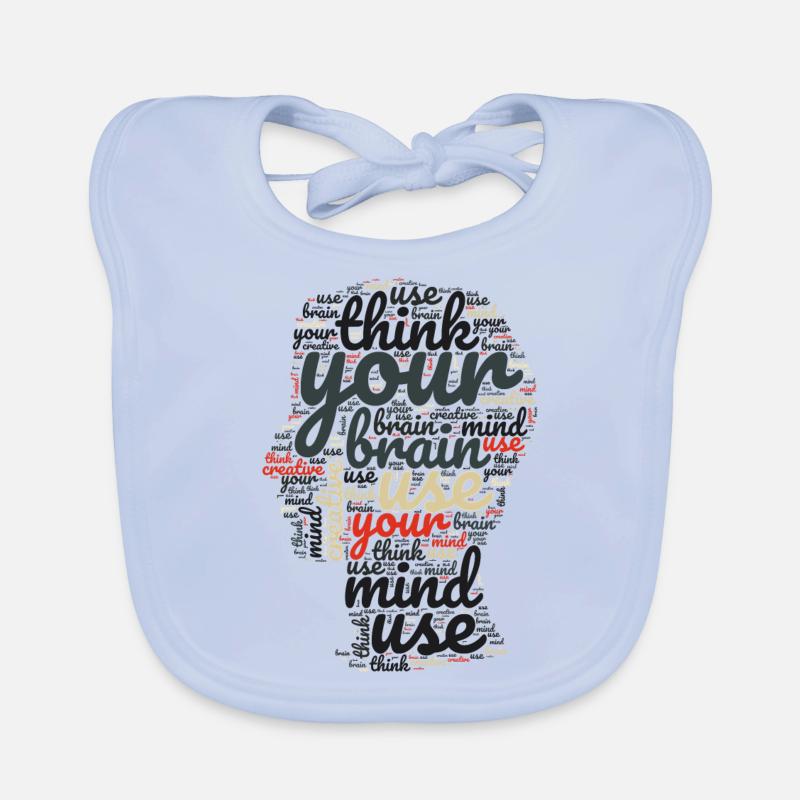 bunte Buchstaben in Form eines Kopfes Baby Bio-Lätzchen