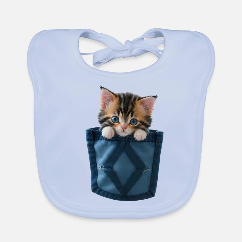Chat dans un sac chaton mignon Bavoir bio Bébé