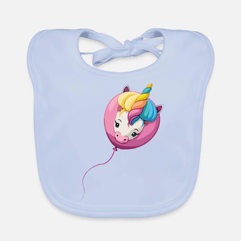 Unicorn Balloon Organic Baby Bibs