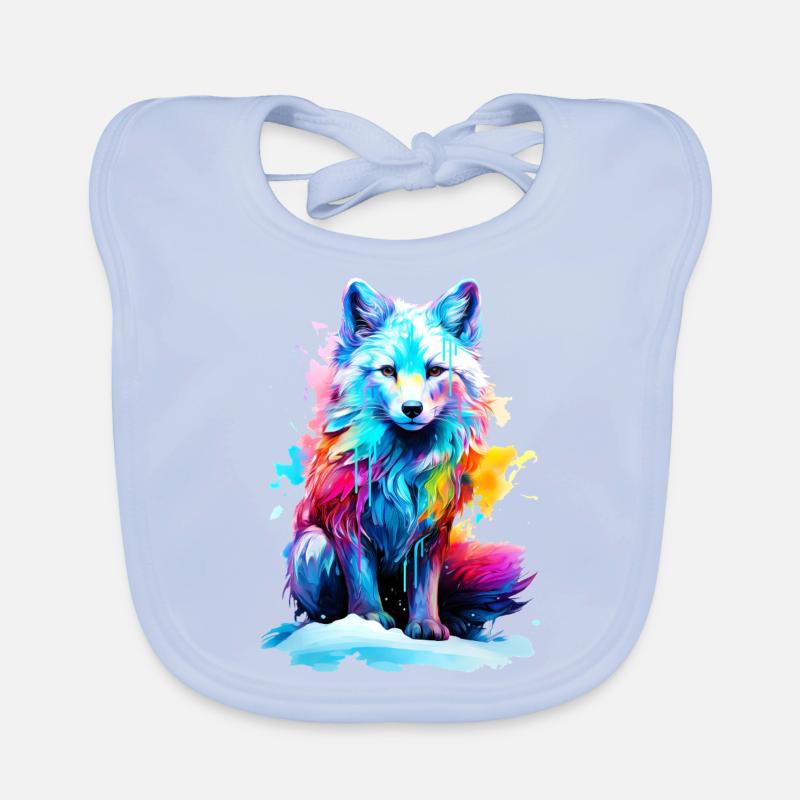 Painted Arctic Fox Organic Baby Bibs