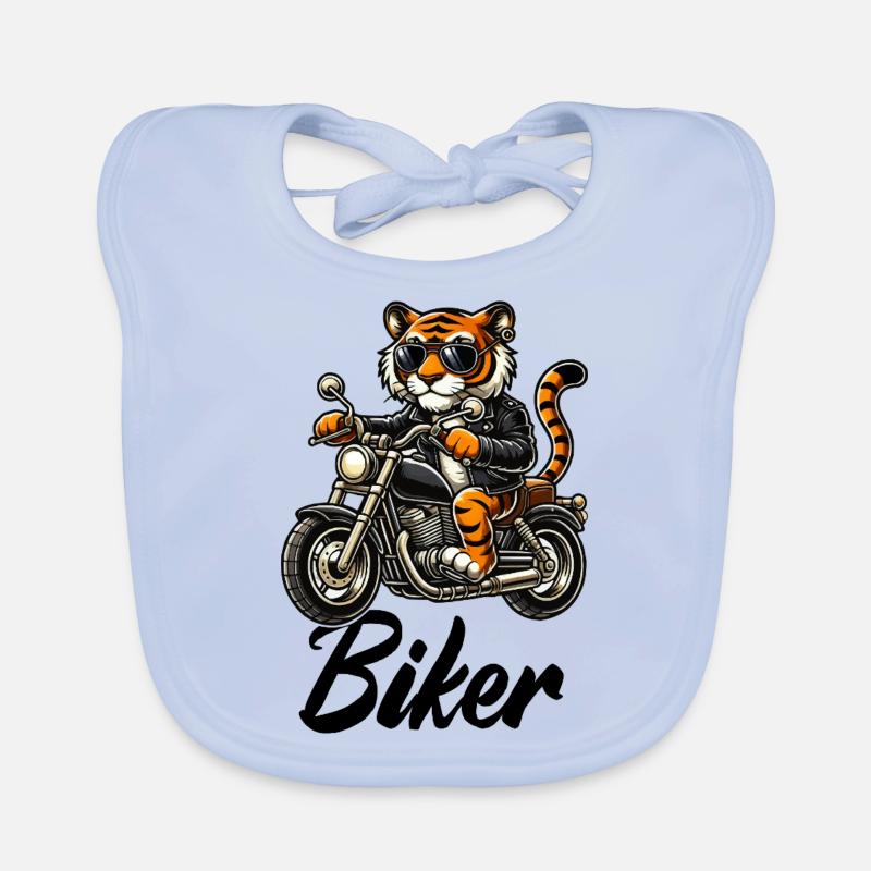 Moto Tiger Comic Biker Bavoir bio Bébé