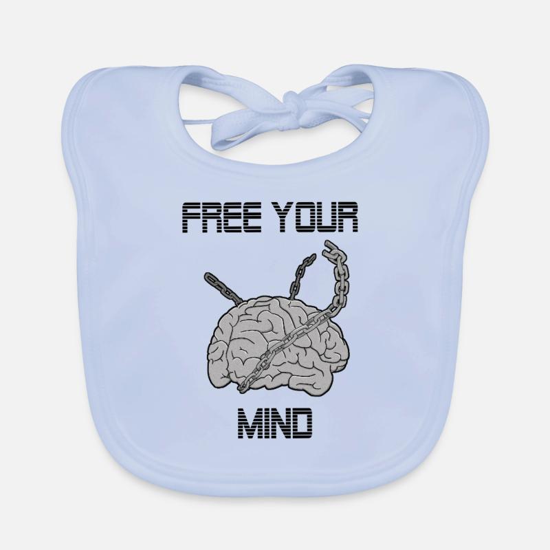 Free your mind - Baby Bio-Lätzchen - sky Blue