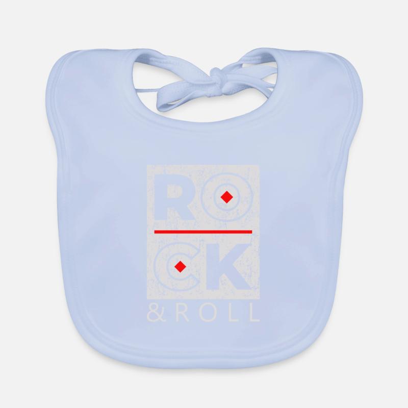 Rock & Roll Rock N Roll Rock AND Roll - Bavoir bio Bébé - bleu ciel