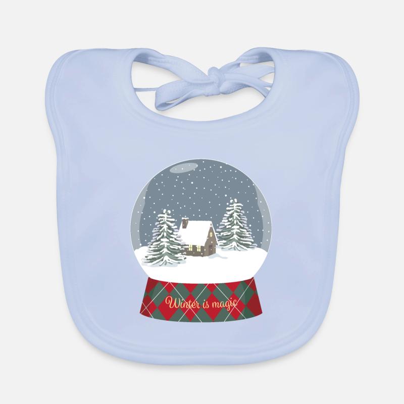 Glaskugel mit Schnee Baby Bio-Lätzchen
