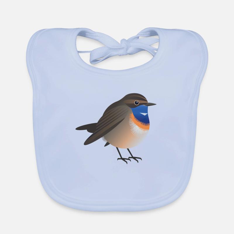 Bluethroat Bird Graphic /Illustration Organic Baby Bibs