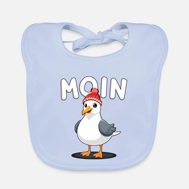 Moin Möwe - Baby Bio-Lätzchen - sky Blue