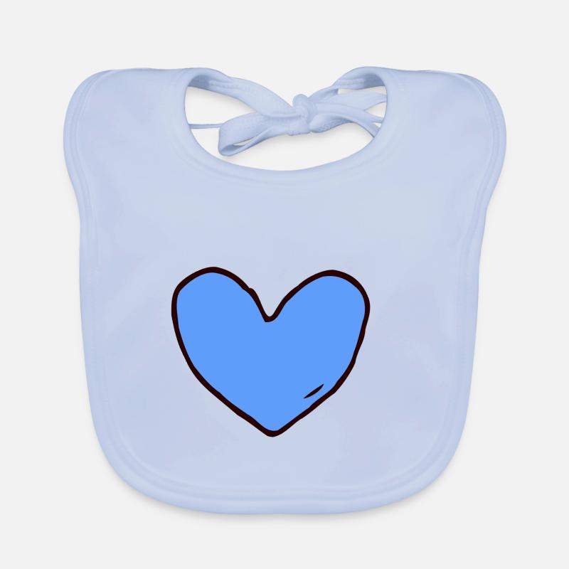 Blaues Herz Baby Bio-Lätzchen