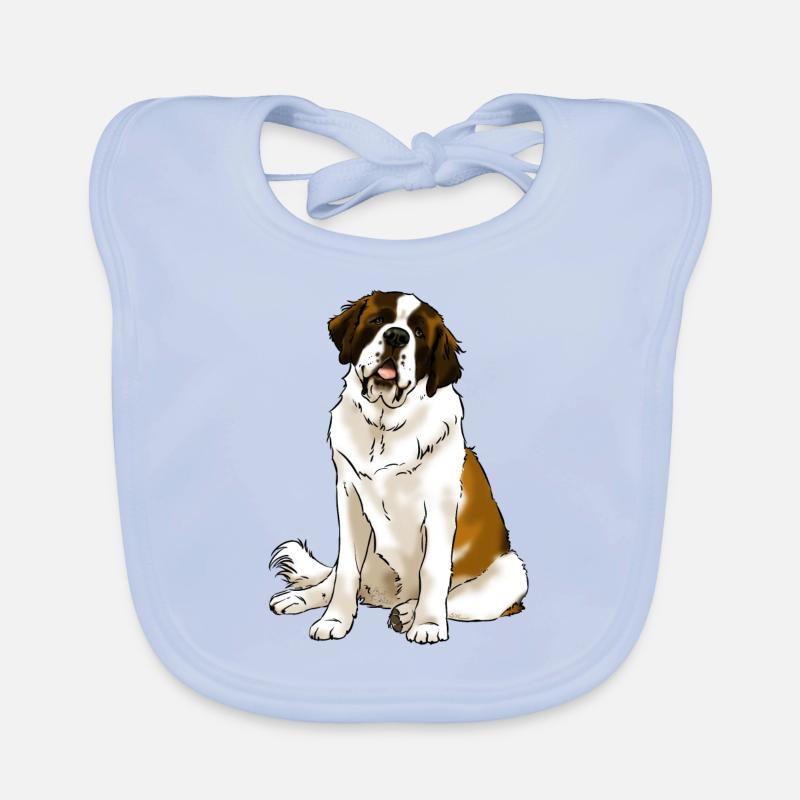 Chien Saint Bernard (textiles clairs) Bavoir bio Bébé