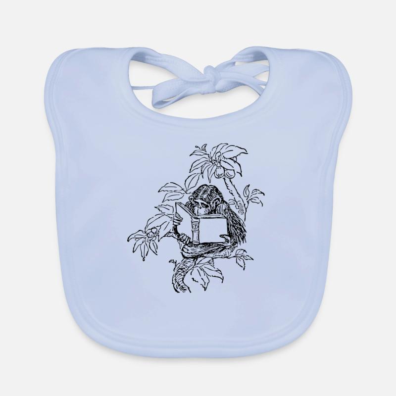 Affe mit Buch Baby Bio-Lätzchen