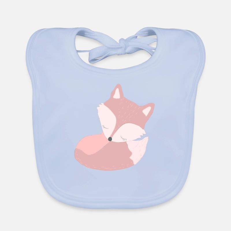 Mignon petit renard rose bébé endormi Bavoir bio Bébé