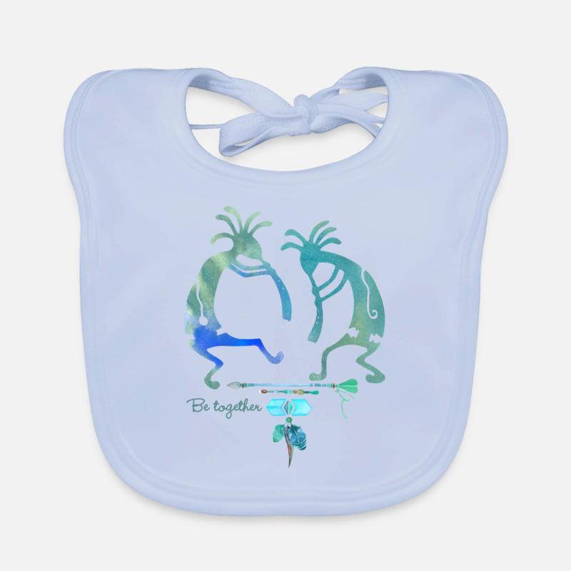 Nativi americani Kokopelli Musicans - insieme 2 Bavaglino ecologico per neonato