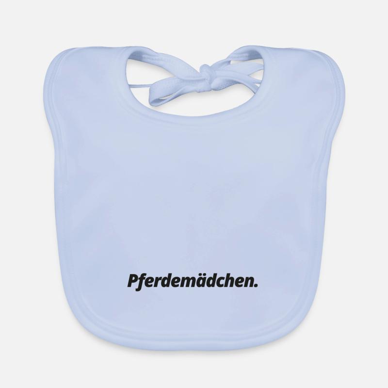 Pferdemädchen - Baby Bio-Lätzchen - sky Blue
