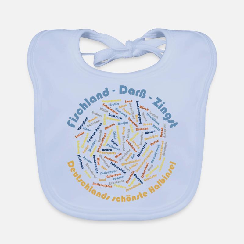 WordCloud (Fischland-Darß-Zingst-Edition) - Baby Bio-Lätzchen - sky Blue