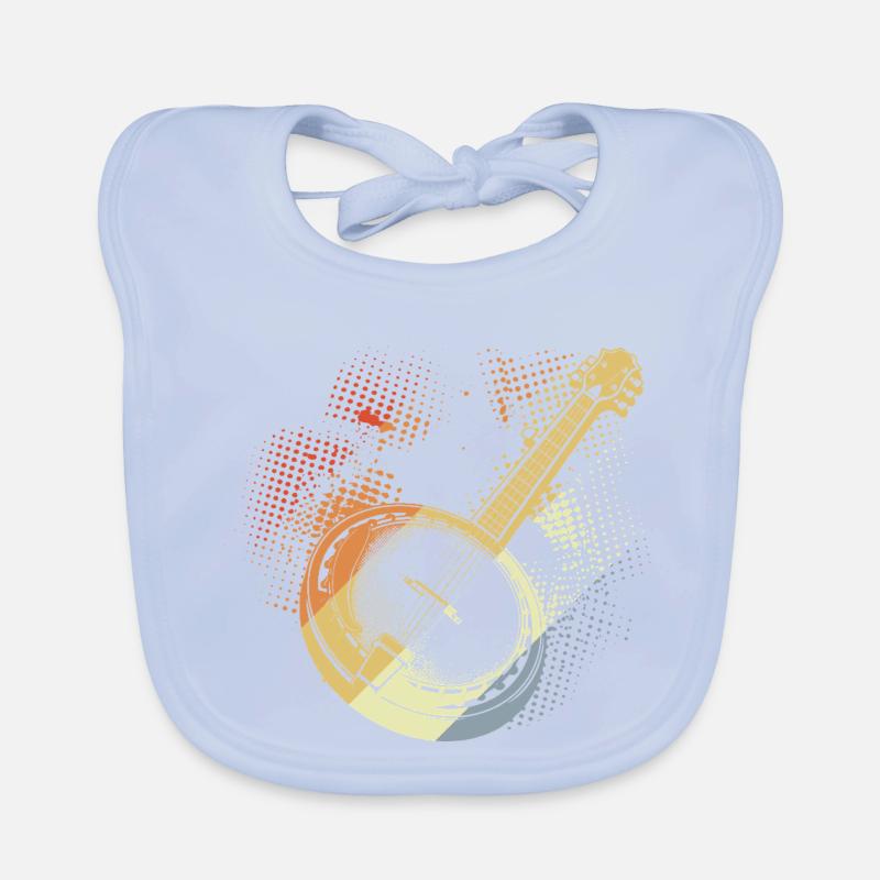 Banjo Dessin Rétro Bavoir bio Bébé