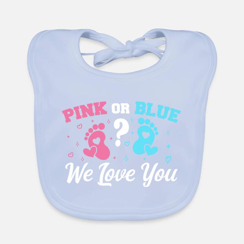 Pink oder Blau Wir lieben dich - Gender Reveal Baby Bio-Lätzchen
