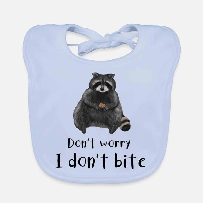 Waschbär - Don't worry I don't bite Baby Bio-Lätzchen