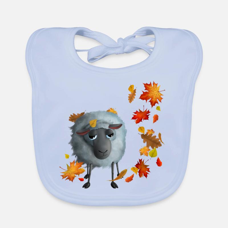 Süßes Schaf im Herbst - Baby Bio-Lätzchen - sky Blue
