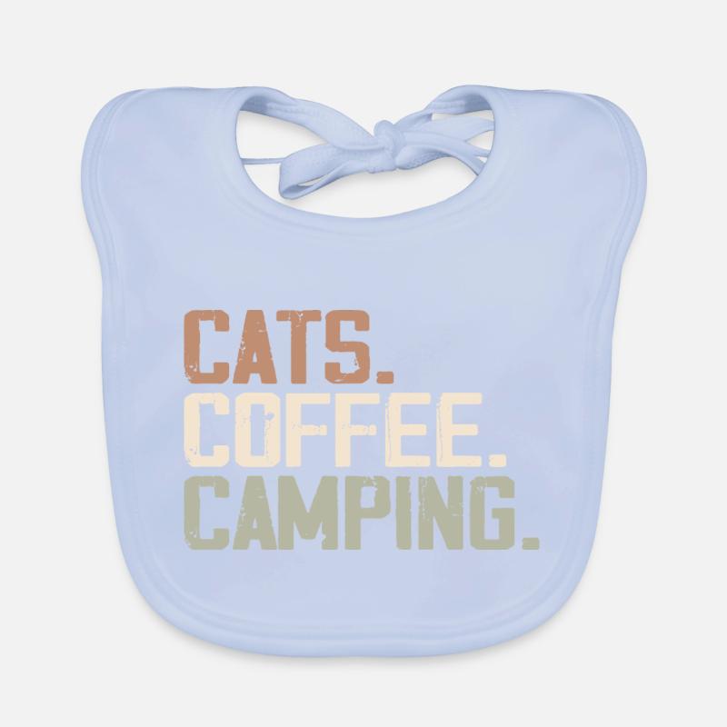 Retro Katzen Kaffee Camping Lustige Camper Baby Bio-Lätzchen